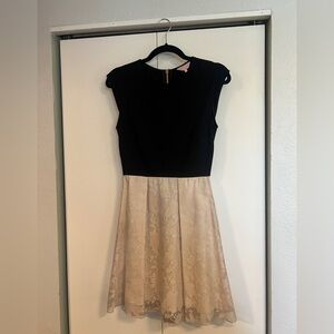 Ted Baker Black and Cream Midi Dress